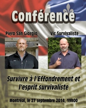 Piero San Giorgio et Vic Survivaliste en conférence le 27 septembre à Montréal 