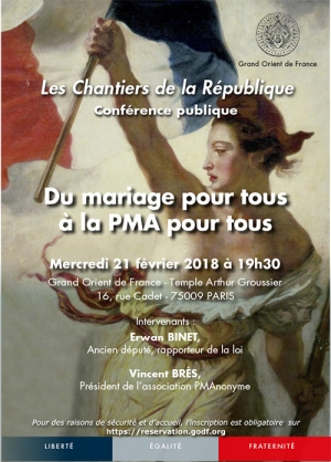 13.02.2018 - France : après le « mariage » homosexuel, la franc-maçonnerie adogmatique veut la PMA