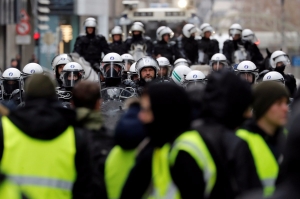 15.12.2018 - A Bruxelles, les Gilets Jaunes réclament la démission du gouvernement belge