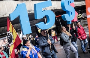 16.10.2017 - Une marche de 15 km pour un salaire minimum à 15$ l’heure