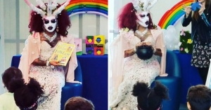 21.10.2017 - Un démon drag-queen pour les enfants de la bibliothèque publique de Michelle Obama