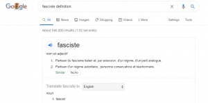 Selon Google, toute « personne conservatrice et réactionnaire » est un fasciste