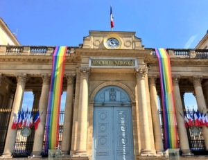 30.06.2018 - France : un militant anti-LGBT interpellé pour avoir déchiré un drapeau arc-en-ciel sur l'Assemblée nationale