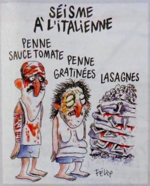 03.09.2016 - Italie : un dessin de Charlie Hebdo sur le tremblement de terre fait polémique