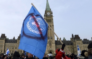 09.12.2018 - Manifestation tendue contre le pacte de l’ONU sur les migrations à Ottawa 