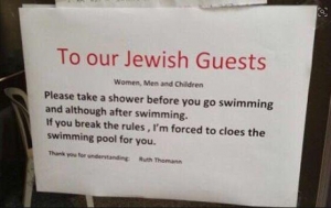 16.08.2017 - Un hôtel suisse demandait à ses clients juifs de se doucher avant la piscine