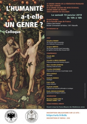 26.12.2018 - France : la franc-maçonnerie adogmatique en pleine théorie du genre