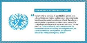 17.03.2018 - L’ONU proteste contre la suppression de l’idéologie du genre dans les programmes scolaires péruviens