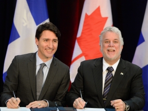 Philippe Couillard veut se reclycler dans l'ONU avec l'appui de Trudeau