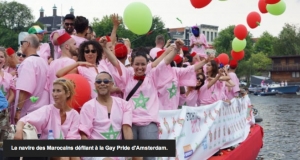 06.11.2014 - Un bateau d’homosexuels marocains défile à la Gay Pride d’Amsterdam