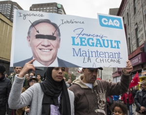 08.10.2018 - Les intentions de Legault en matière de laïcité dénoncées lors d'une manifestation contre le racisme